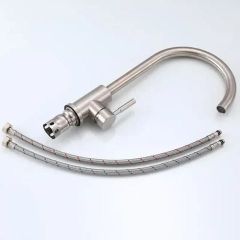 Vòi rửa bát nóng lạnh cần cứng inox 304 thân tròn bền đẹp