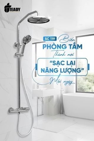 Sen Cây Tắm Đứng Khóa Nhiệt An Toàn SC 119 Cao Cấp