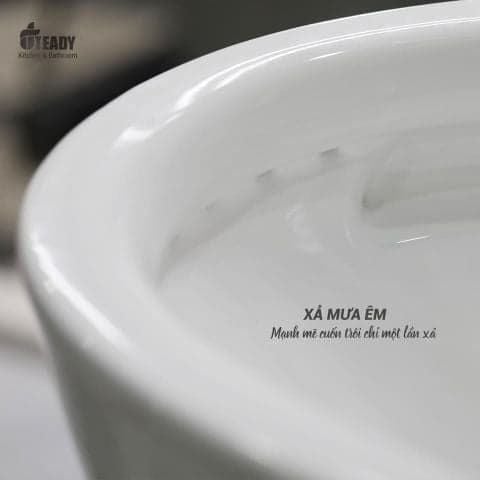 Bồn cầu liền khối công nghệ Hàn Quốc – Xả xoáy Tornado, tráng Platinum