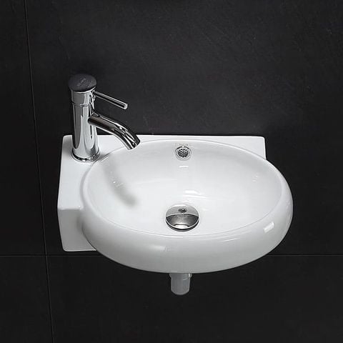Chậu Rửa Mặt Lắp Góc Bên Trái Sứ Cao Cấp – Nhỏ Gọn, Tiện Nghi