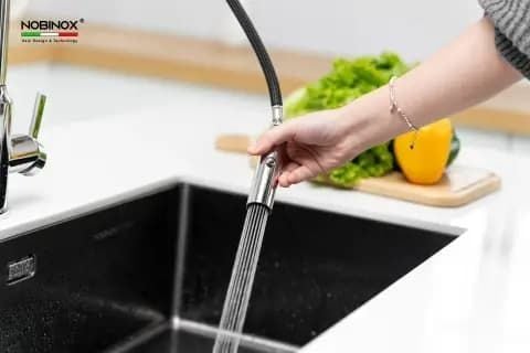 Vòi Rửa Bát Dây Rút NOBINOX IVY NX202 Inox 304 Cao Cấp