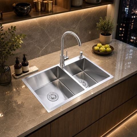 Chậu rửa bát đôi inox 304 K8245 – Cao cấp, bền đẹp, chống ồn