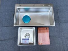 Chậu Rửa Bát Inox 304 Cao Cấp 1 Hố – Vân Chống Xước, Kèm Phụ Kiện