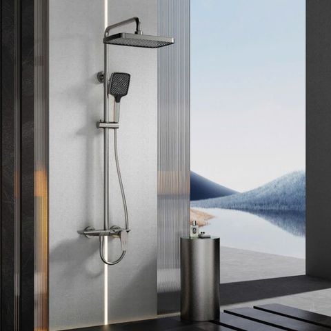 Sen cây tắm đứng SC117 Xám – Mạ 5 lớp PVD cao cấp, sang trọng hiện đại