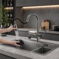 Vòi Rửa Bát VC007 Đồng Thau H59 Dây Rút Cao Cấp