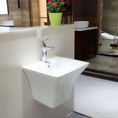 Chậu Rửa Mặt Treo Tường Vuông Vát LC-03 Men Sứ Cao Cấp