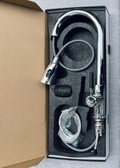 Vòi rửa bát dây rút inox 304 mạ chrome cao cấp