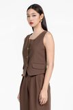  Áo Blouse Nữ Cổ Vuông Không Tay – FWBL25FH04D 