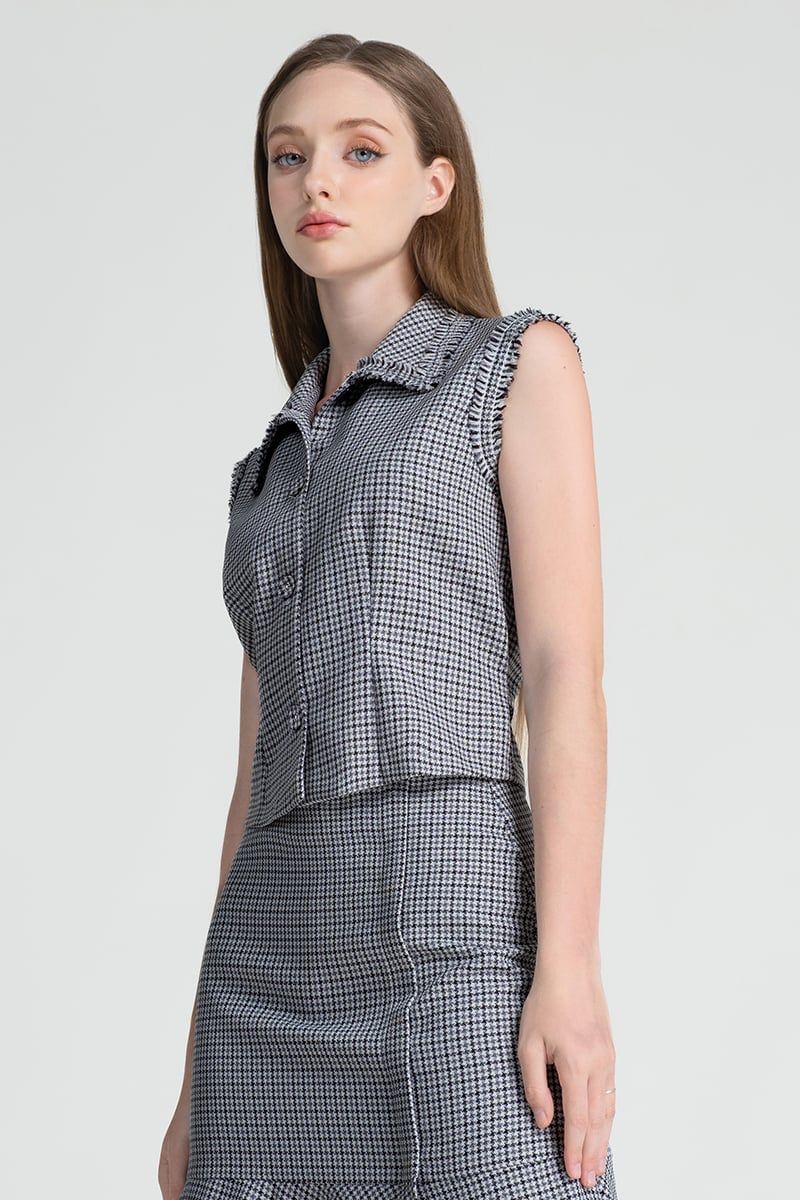  Áo Sát Nách Houndstooth FWBL25FH05C 