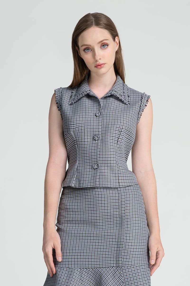  Áo Sát Nách Houndstooth FWBL25FH05C 