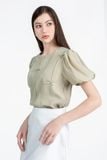  Áo blouse tay phồng nhún nơ FWBL25FH06G 