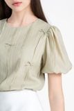  Áo blouse tay phồng nhún nơ FWBL25FH06G 