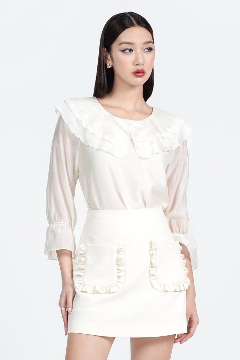  Áo Blouse Tay Dài Bèo Cổ - FWBL25SS10C 