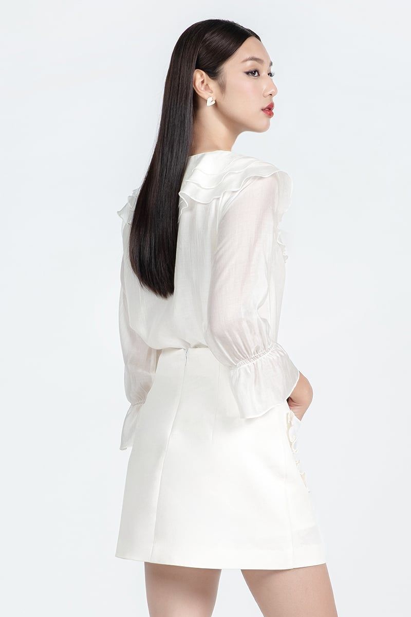  Áo Blouse Tay Dài Bèo Cổ - FWBL25SS10C 