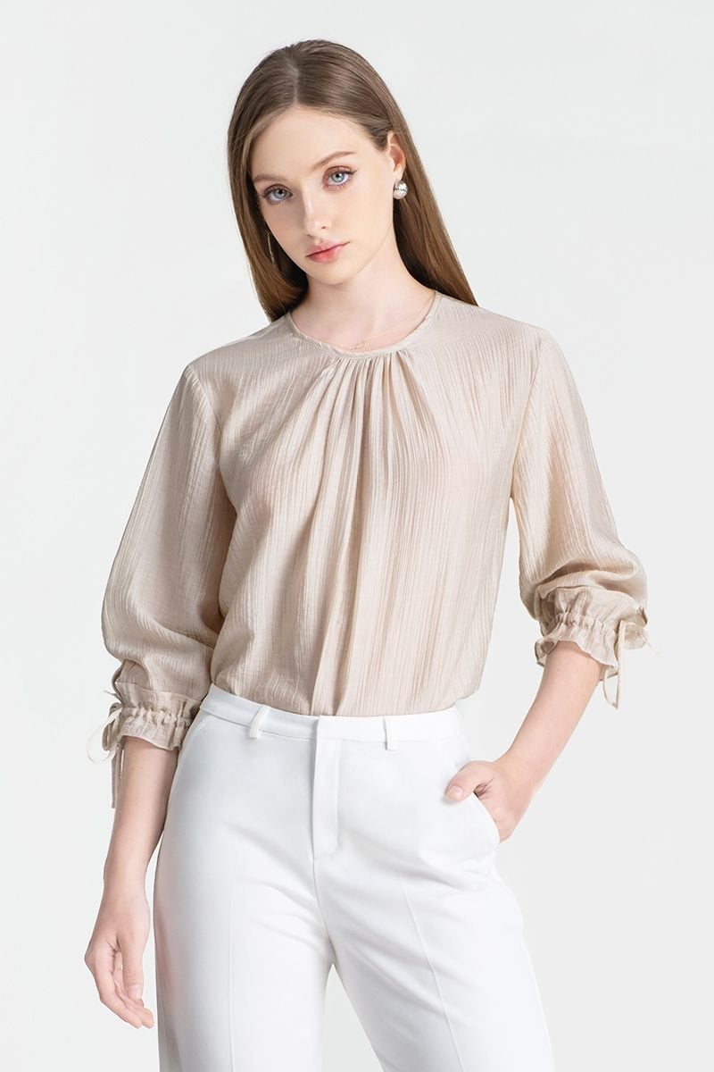  Áo Blouse Cổ Nhún Tay Dài – FWBL25SS13G 