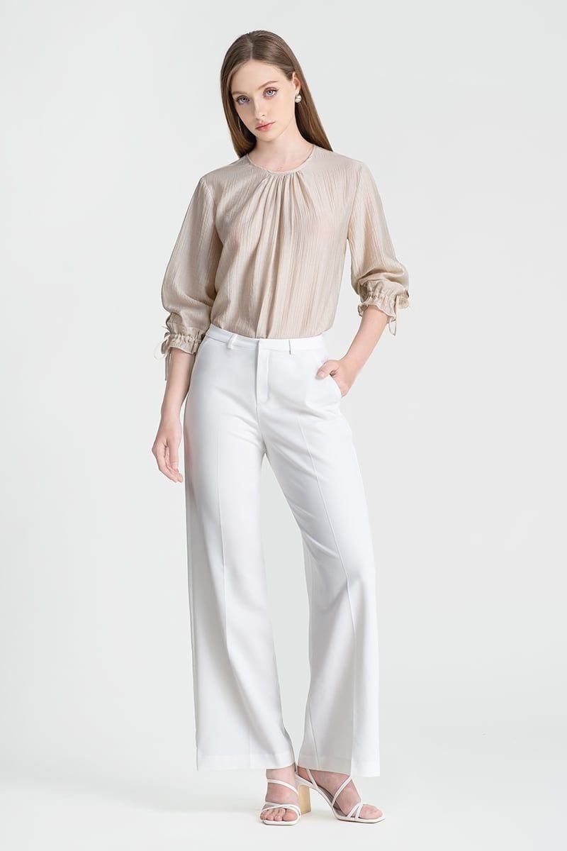  Áo Blouse Cổ Nhún Tay Dài – FWBL25SS13G 