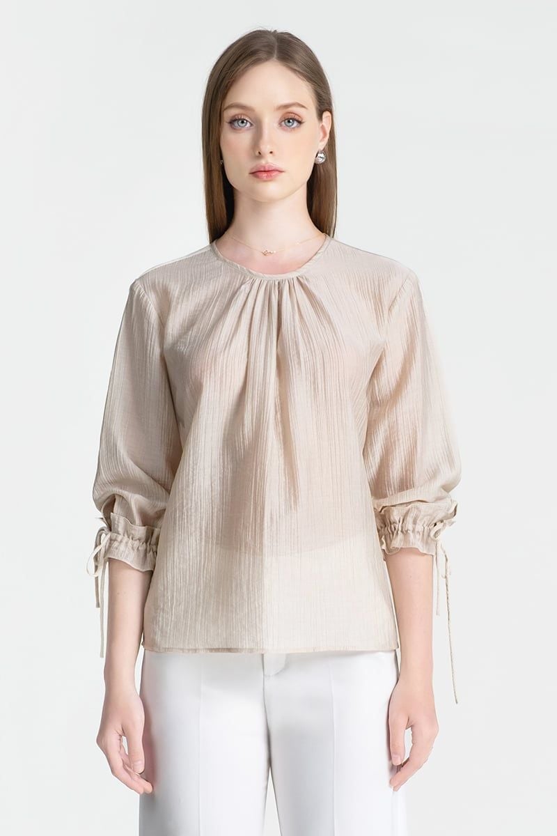  Áo Blouse Cổ Nhún Tay Dài – FWBL25SS13G 