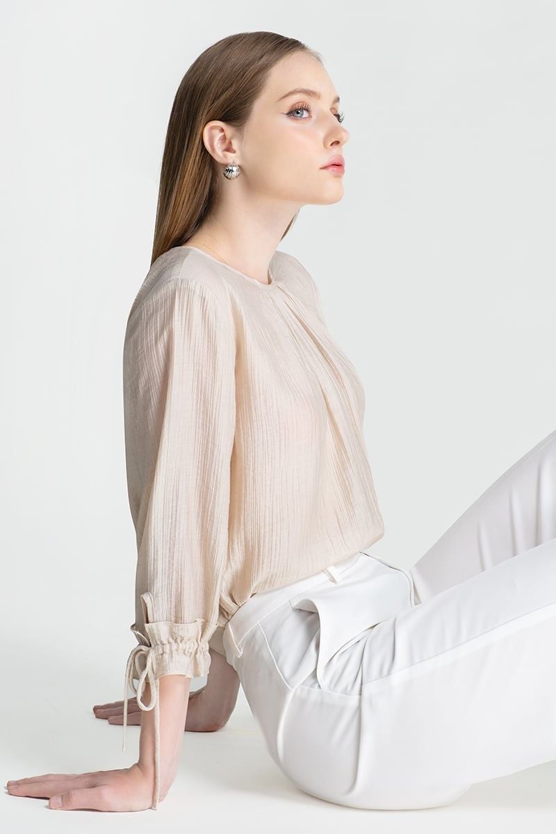  Áo Blouse Cổ Nhún Tay Dài – FWBL25SS13G 