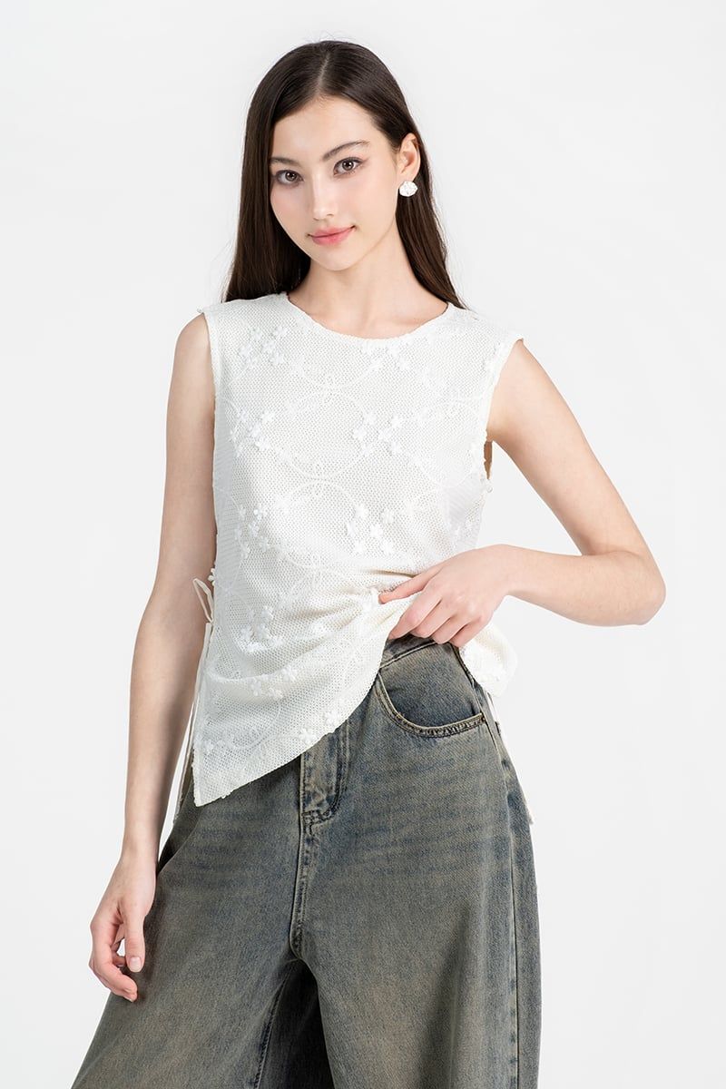  Áo Blouse Ren Không Tay Nhẹ Nhàng - FWBL26SS12D 