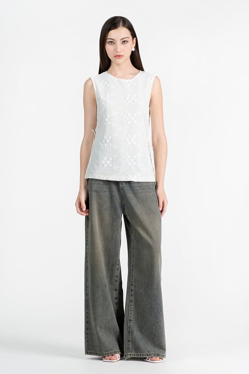  Áo Blouse Ren Không Tay Nhẹ Nhàng - FWBL26SS12D 