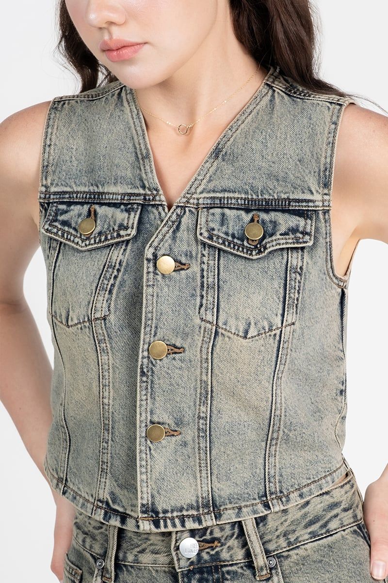  Áo Croptop Jeans Không Tay - FWBL26SS14C-J 