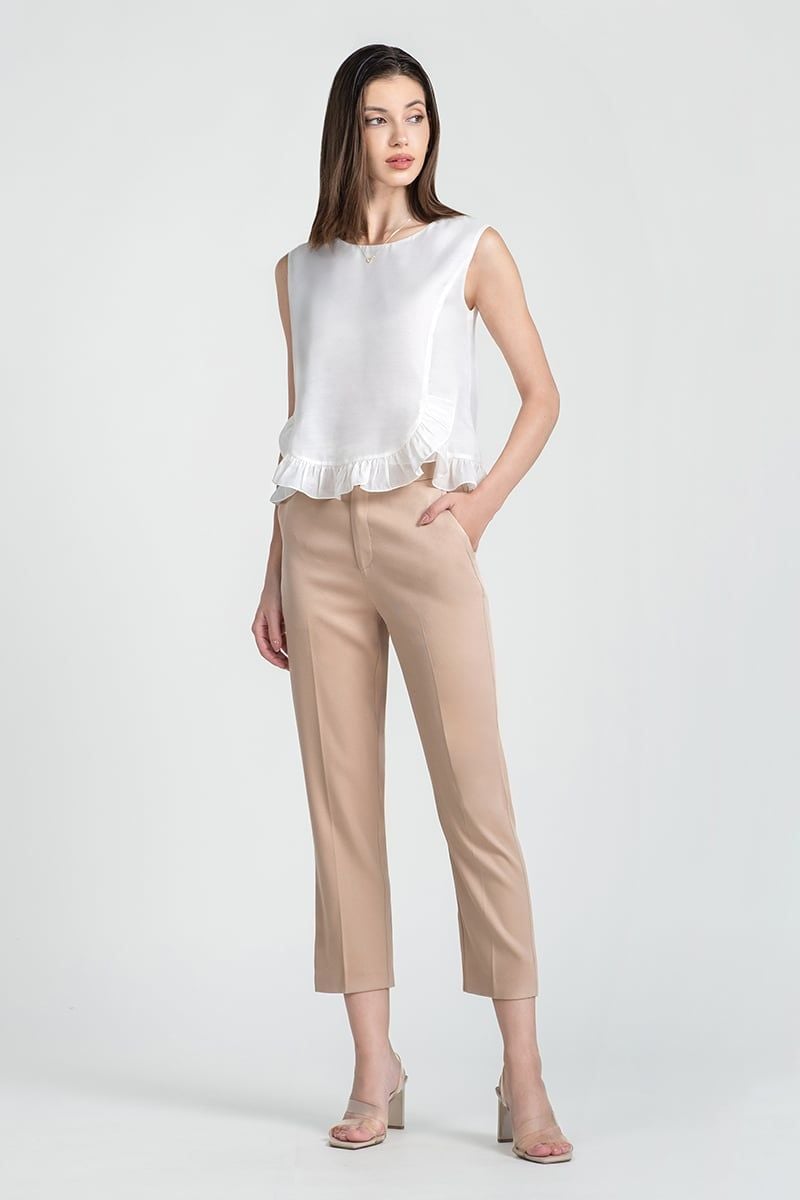  Quần Tây Lửng Màu Beige FWDP25FH09C 