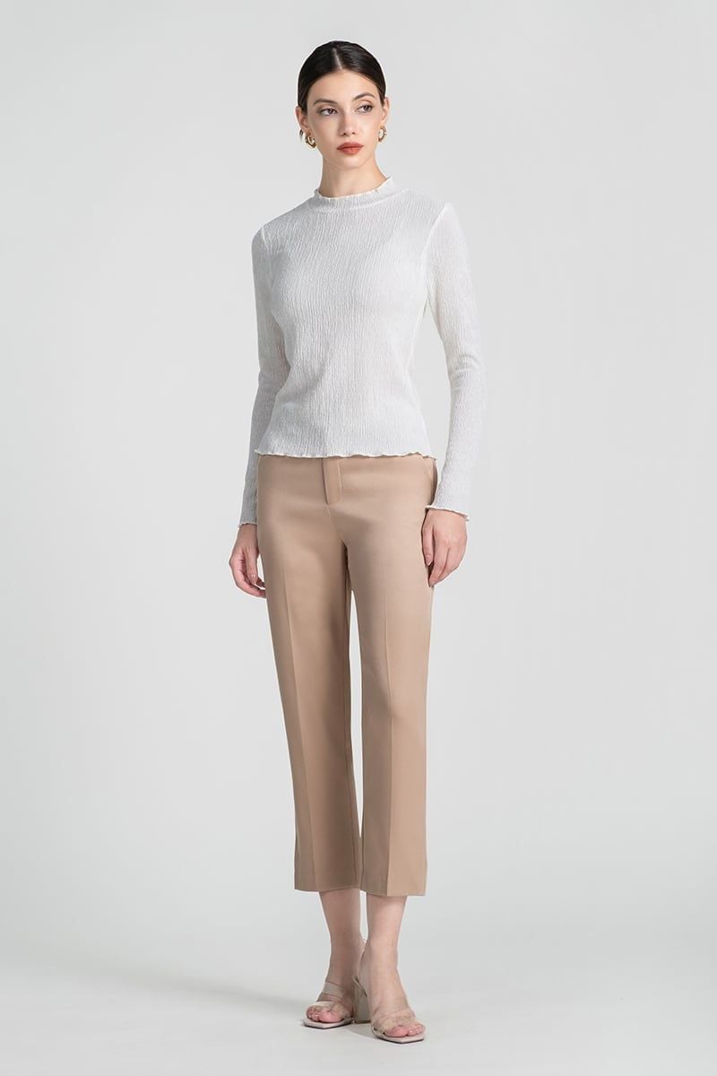  Quần Tây Lửng Màu Beige FWDP25FH09C 