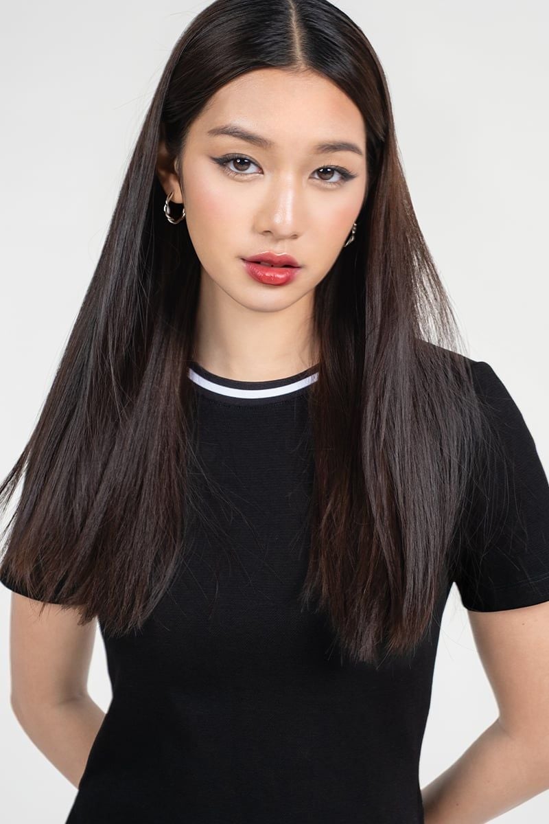  Đầm Thun Nữ Viền Cổ & Gấu Xòe – FWDR25FH01G 