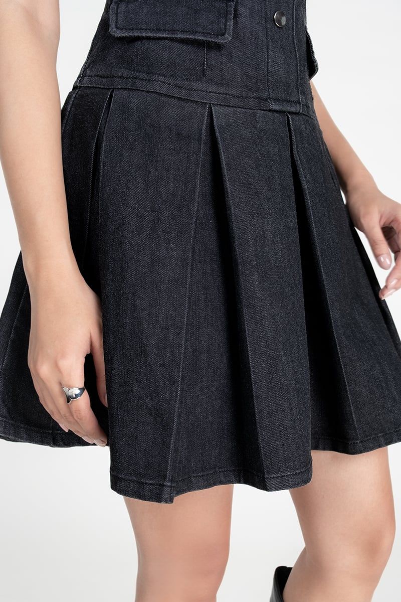  Đầm Denim Dáng Xếp Ly Cá Tính – FWDR25FH02C-J 