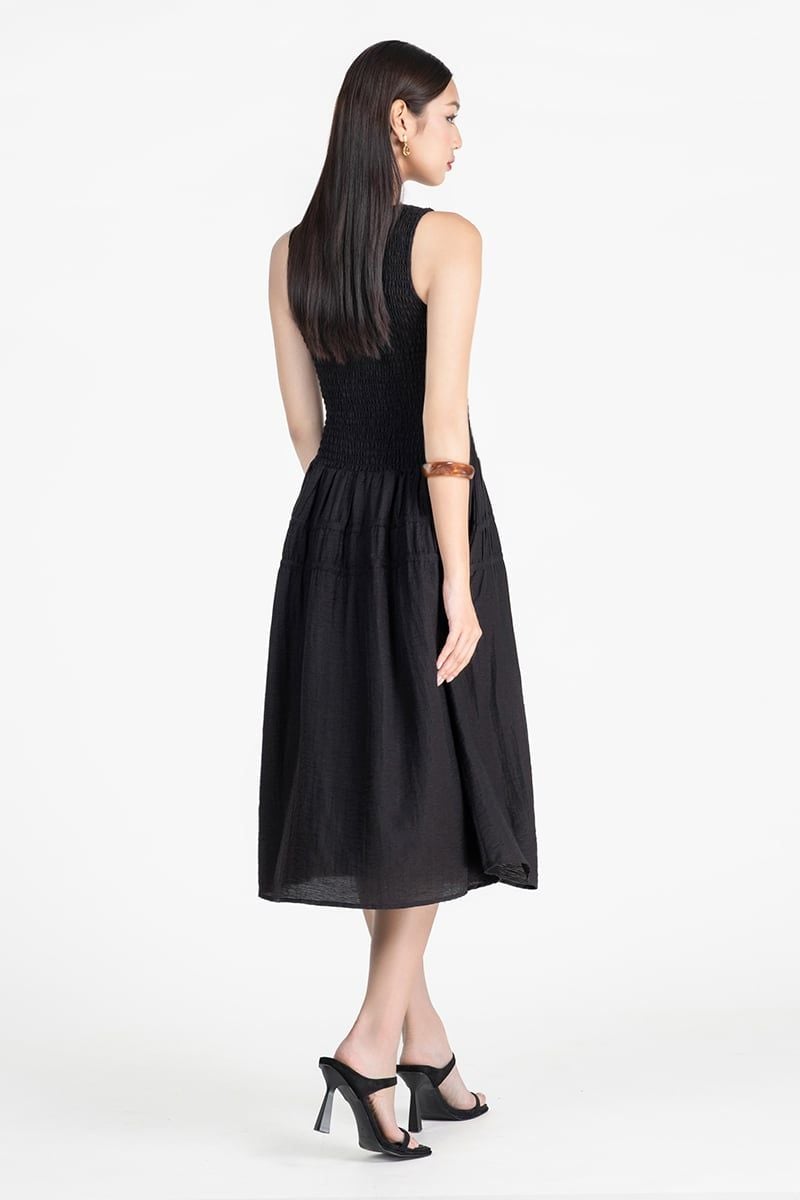  Đầm Nữ Dáng Midi Smocked Thân Trên – FWDR25FH03C 
