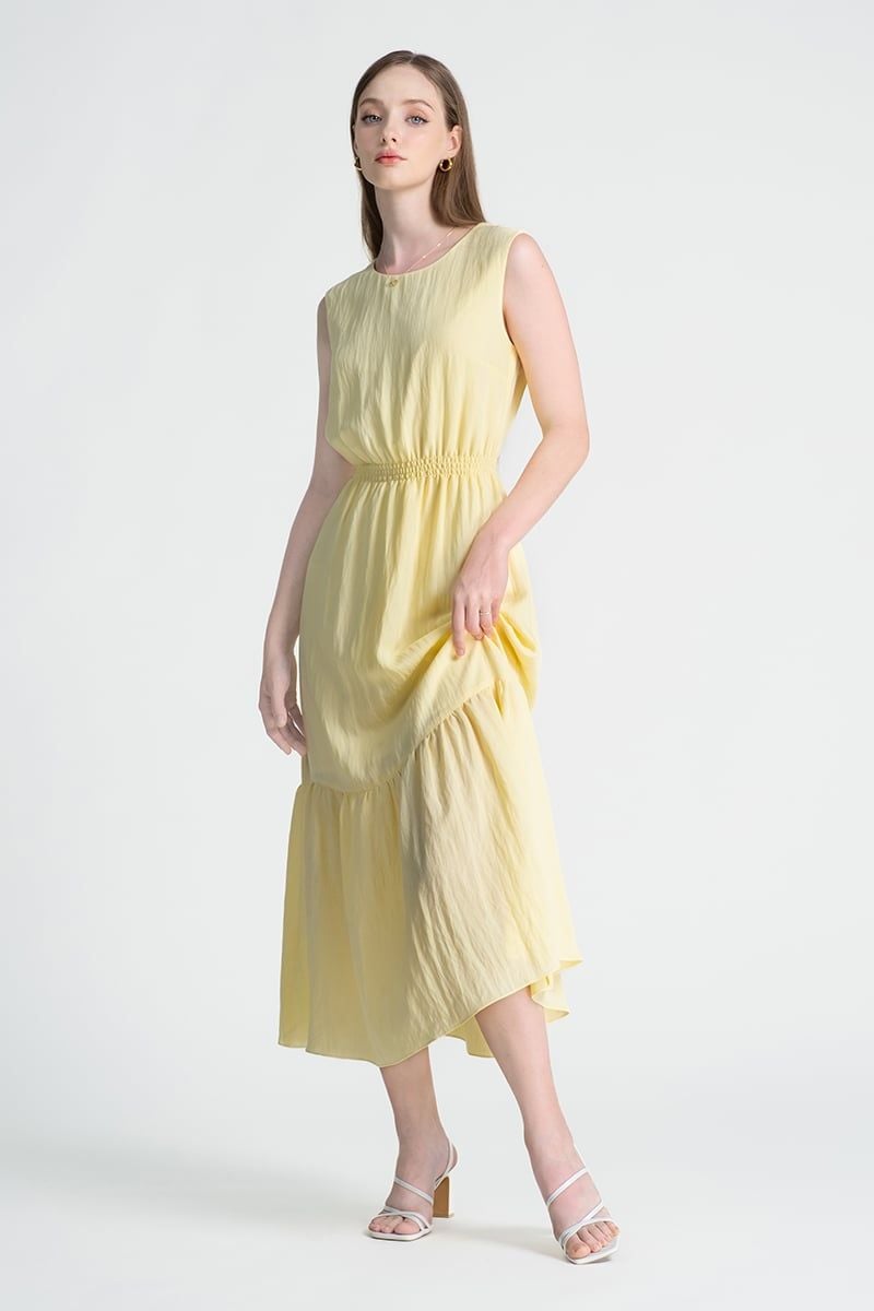  Đầm Maxi Dáng Dài Nhún Eo – FWDR25FH21C 