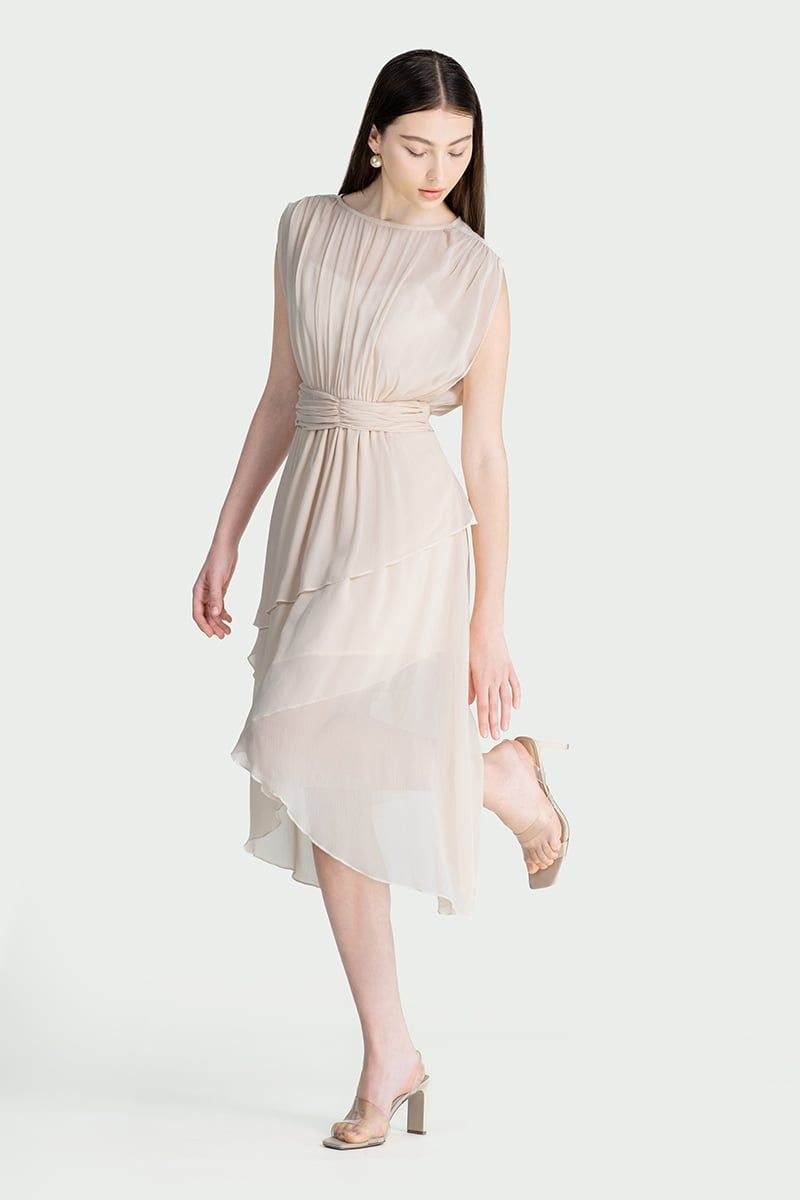  Đầm Voan Bất Đối Xứng – FWDR25SS13G 