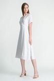  Đầm Trắng Dáng Wrap Cổ Tim FWDR25SS17C 