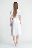  Đầm Trắng Dáng Wrap Cổ Tim FWDR25SS17C 