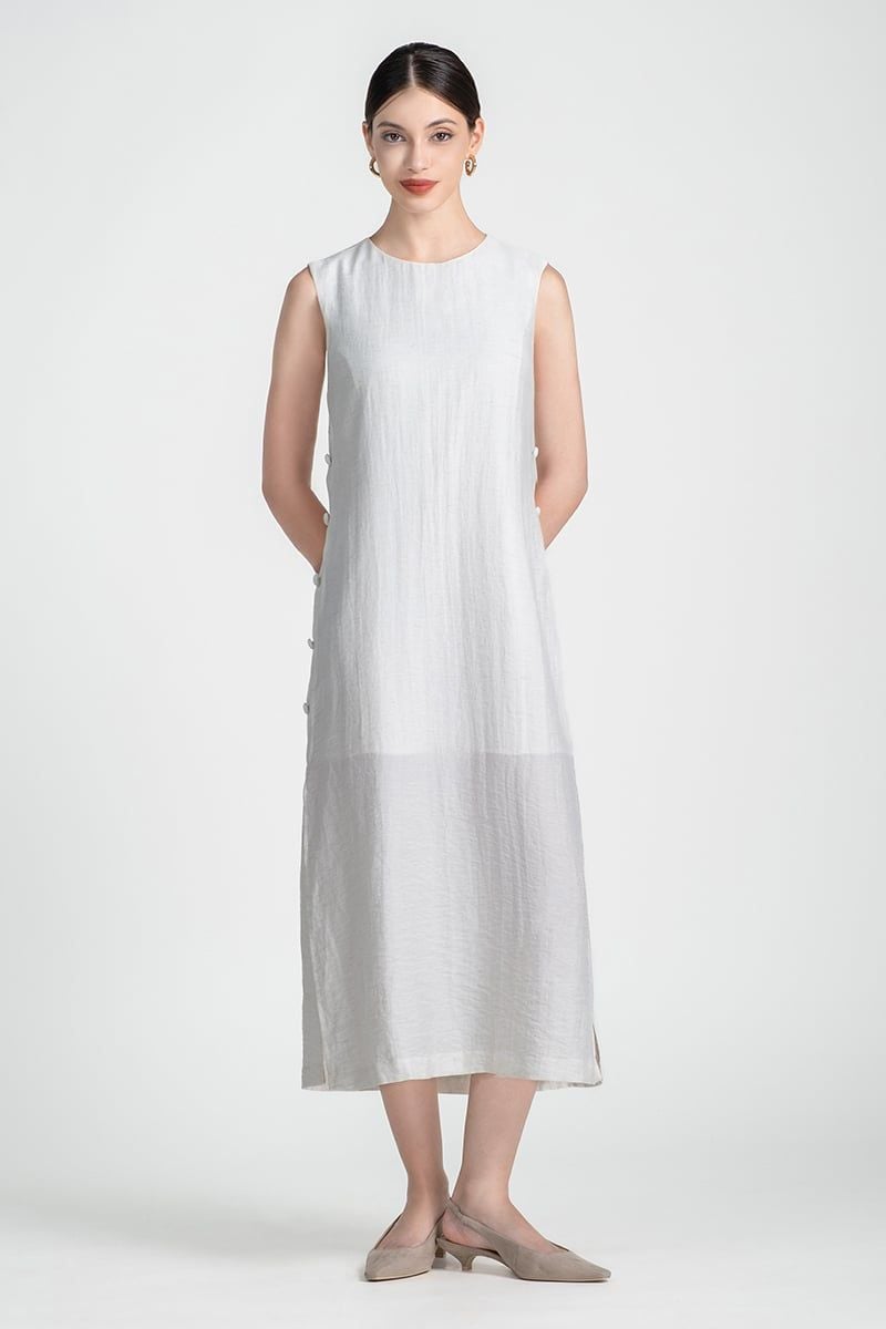  Đầm Suông Dài Không Tay FWDR25SS23C 