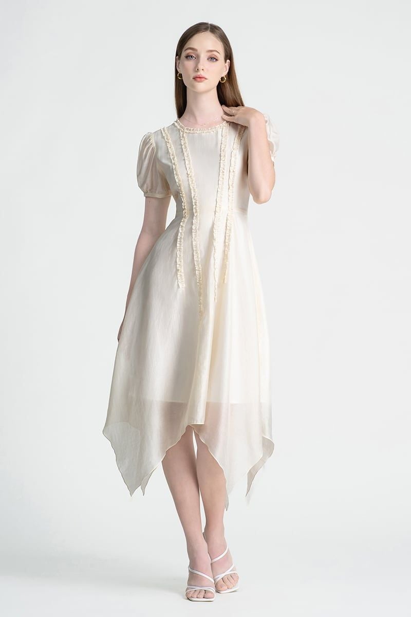  Đầm Xòe Tay Phồng FWDR25SS29G 