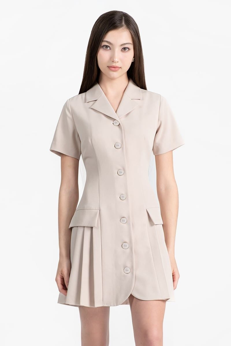  Đầm chữ A cổ bẻ - FWDR26SS04C 