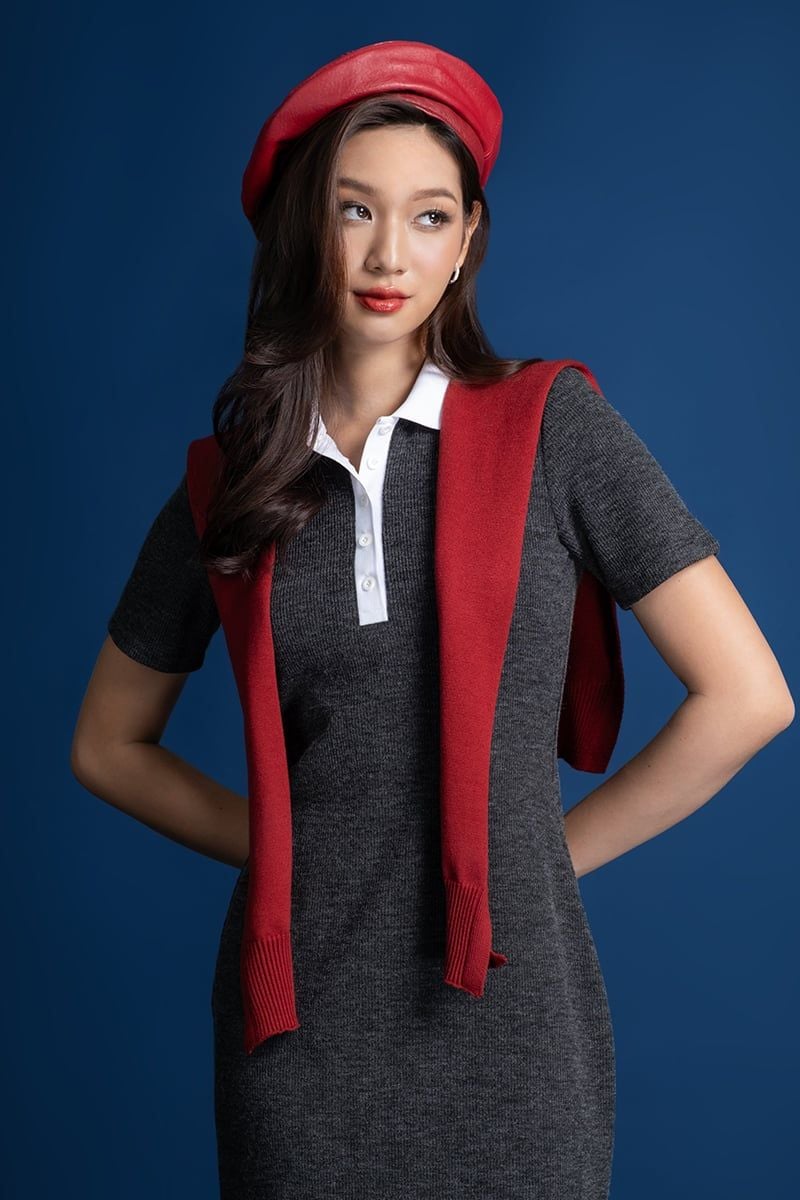  Đầm Thun Cổ Polo Tay Ngắn – FWDR26SS16C 