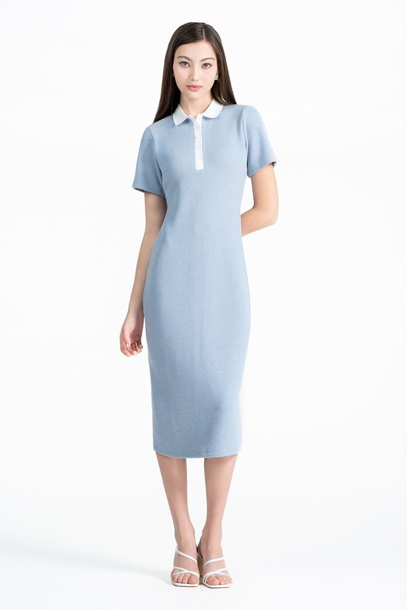  Đầm Thun Cổ Polo Tay Ngắn – FWDR26SS16C 