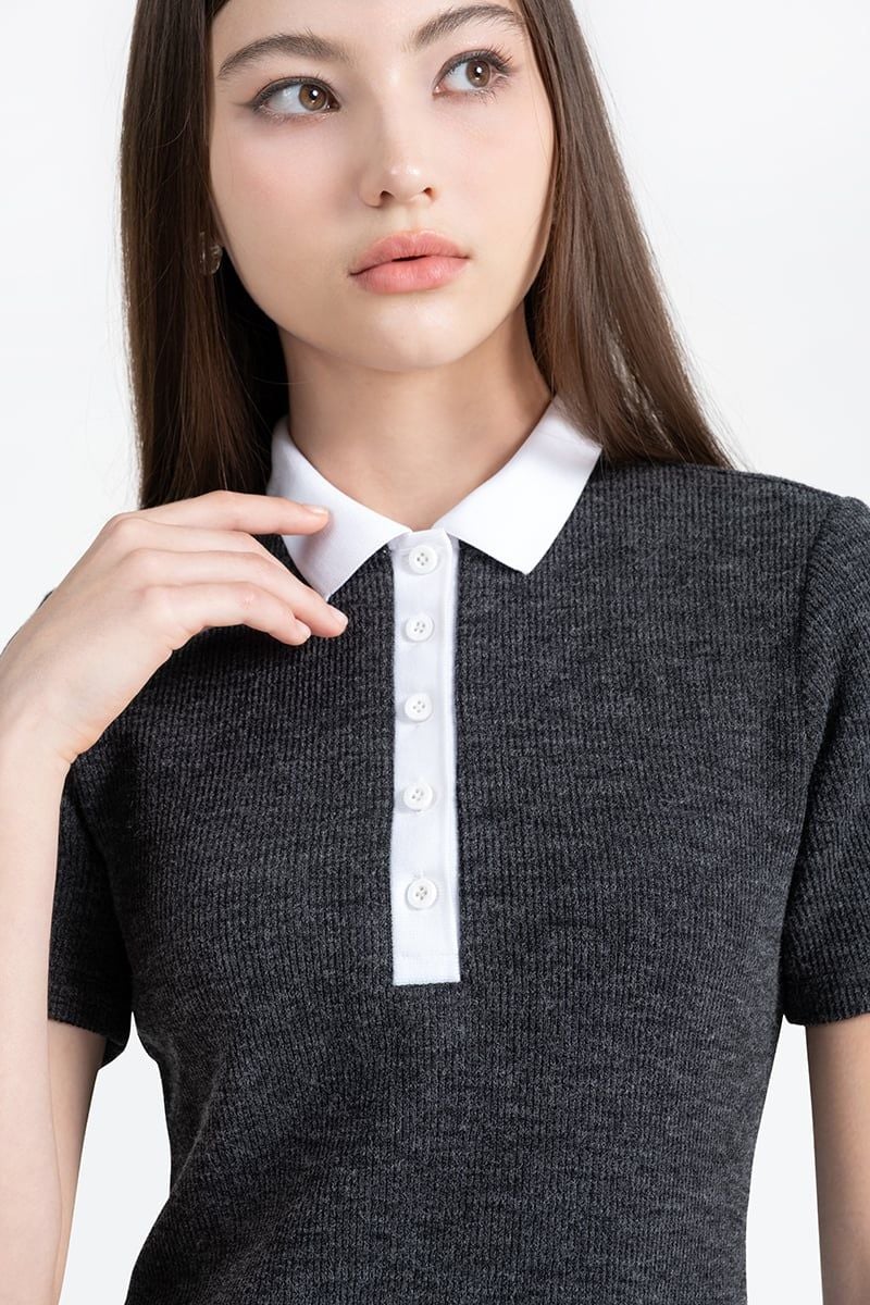  Đầm Thun Cổ Polo Tay Ngắn – FWDR26SS16C 