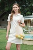  Đầm Polo Vải Waffle Cổ Viền Sò FWDR26SS17C 