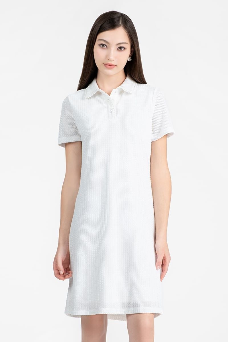  Đầm Polo Vải Waffle Cổ Viền Sò FWDR26SS17C 