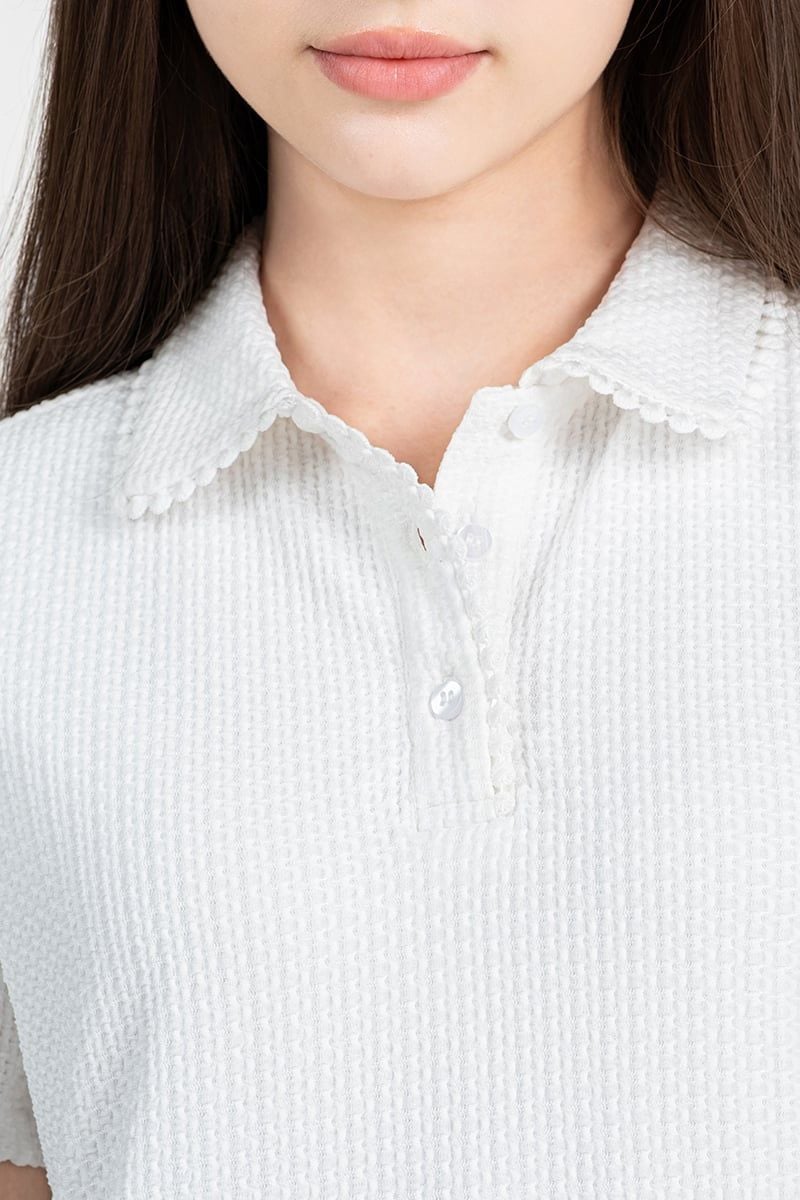  Đầm Polo Vải Waffle Cổ Viền Sò FWDR26SS17C 