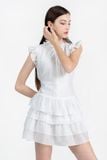  Đầm Xếp Tầng Tay Bèo - FWDR26SS24C 