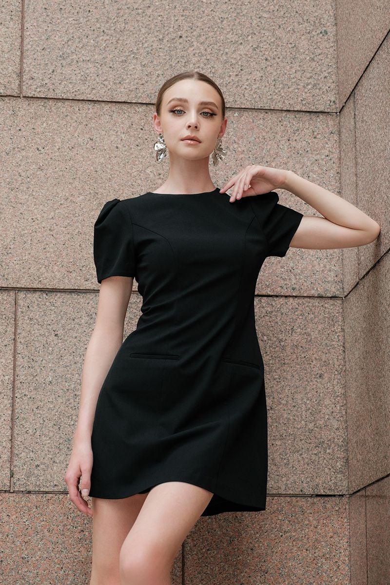  Đầm Suông Ngắn Tay Phồng - FWDR26SS36D 