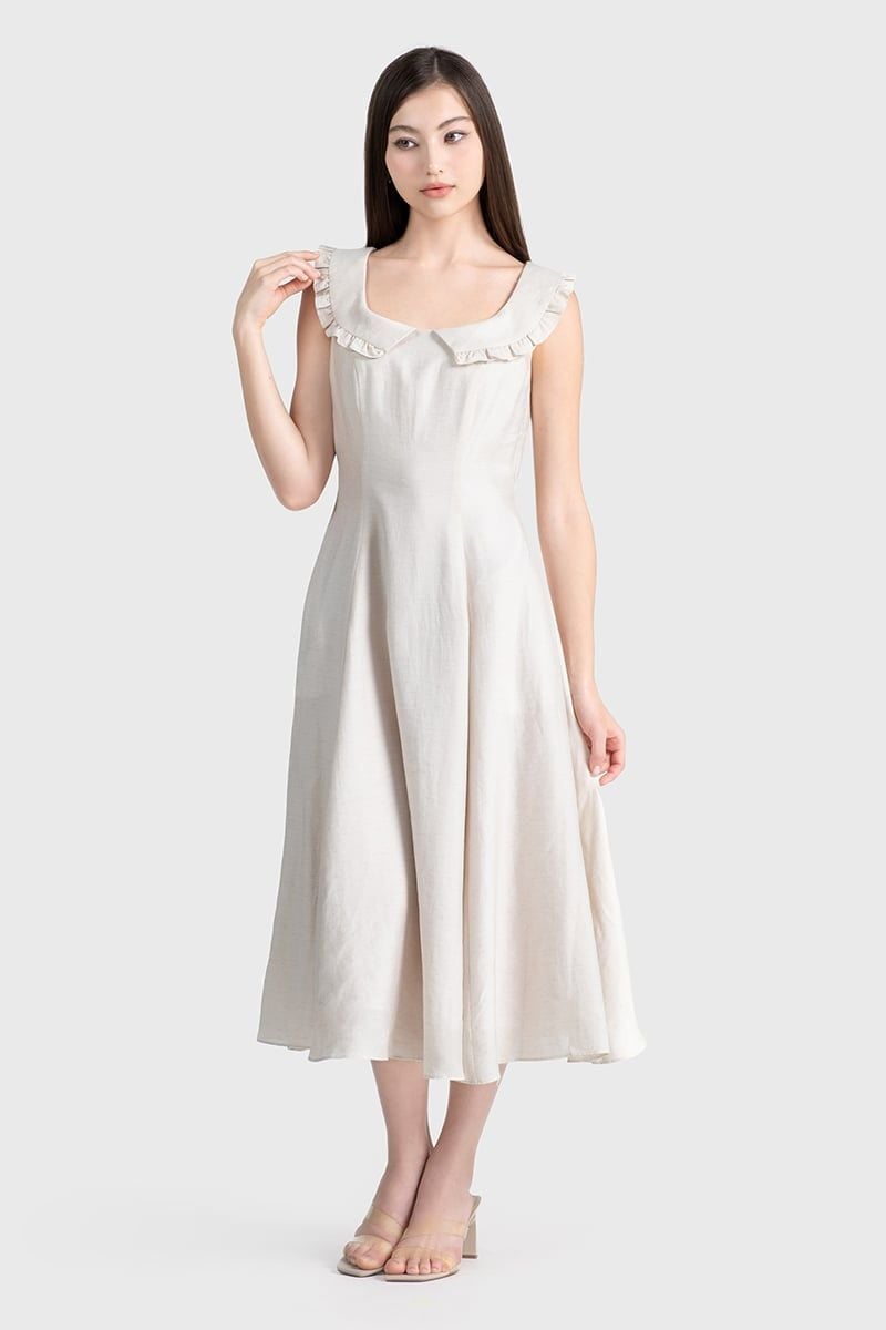  Đầm Cổ Vuông Dún Bèo - FWDR26SS54C 