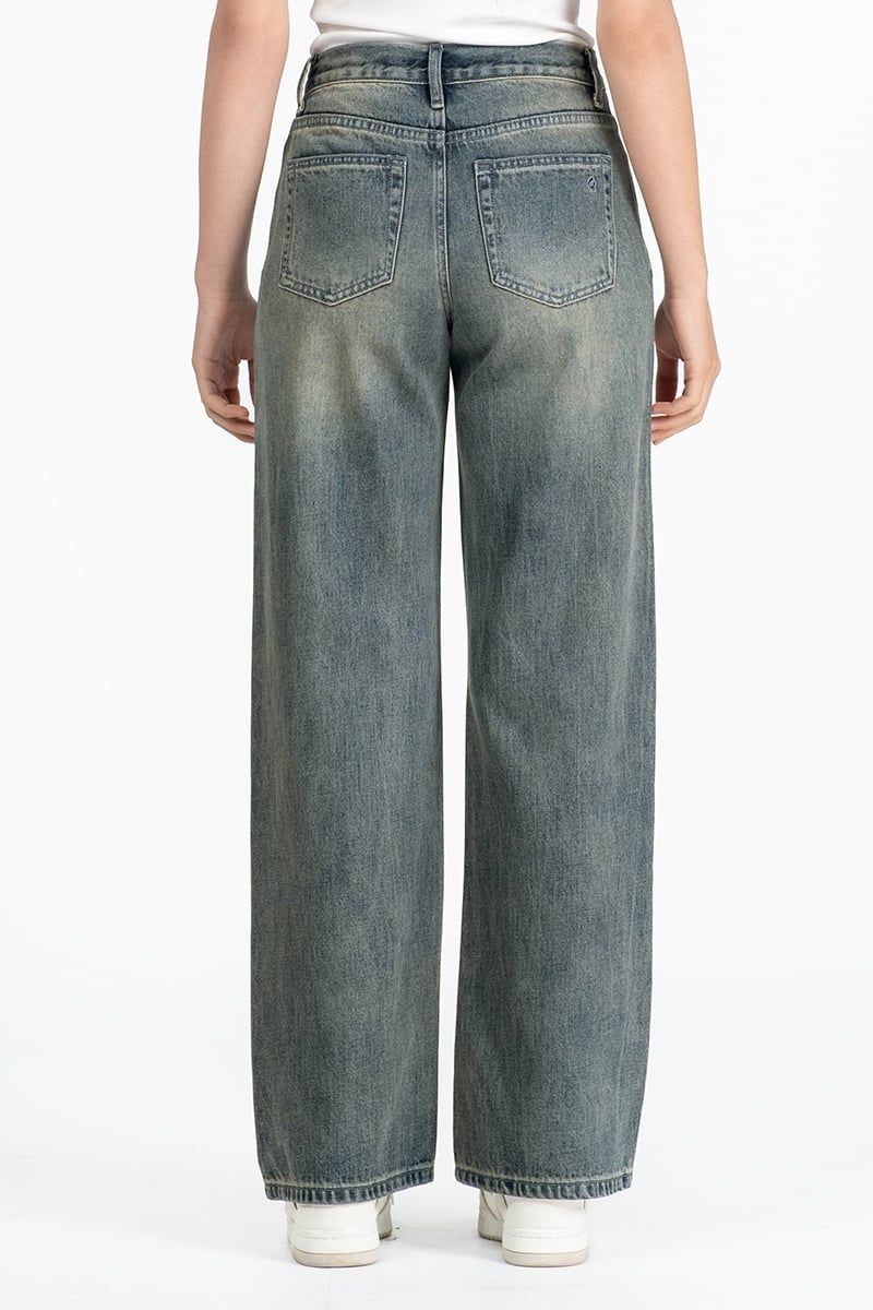  Quần Jeans Xanh Retro FWJN26SS10C 