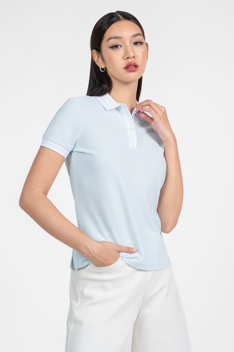  Áo Polo Nữ Bo Viền Cổ & Tay – FWKS25FH02G 