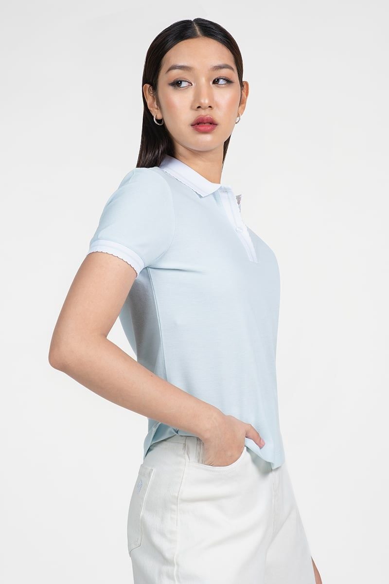  Áo Polo Nữ Bo Viền Cổ & Tay – FWKS25FH02G 