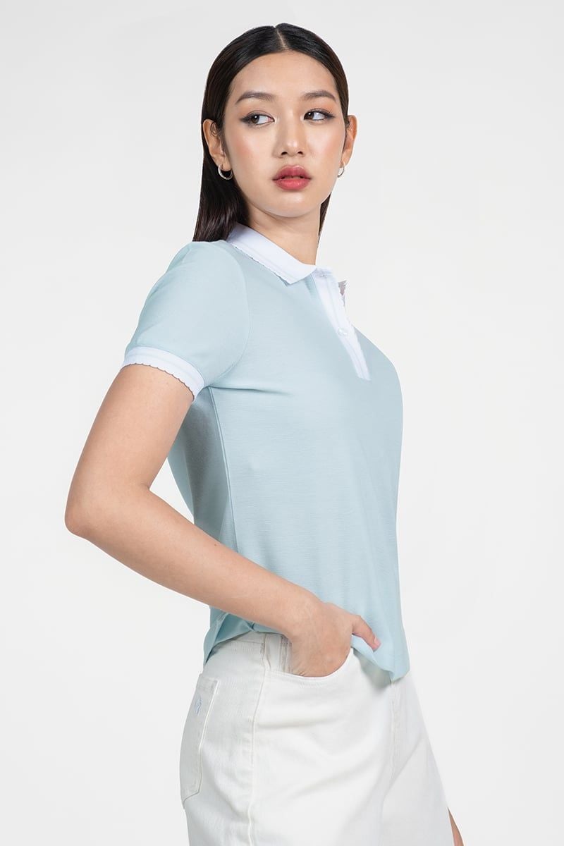  Áo Polo Nữ Bo Viền Cổ & Tay – FWKS25FH02G 